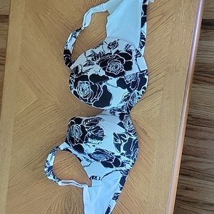 Bra white black roses cacique 38G
